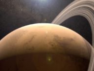 Représentation de la planète Mars avec des anneaux. // Source : Flickr/CC/Kevin Gill