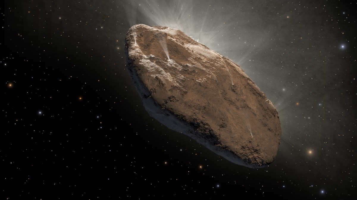Illustration représentant Oumuamua. // Source : Flickr/CC/Nasa Goddard Space Flight Center (photo recadrée et modifiée) Illustration représentant Oumuamua. // Source : Flickr/CC/Nasa Goddard Space Flight Center (photo recadrée et modifiée)