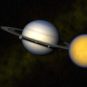 Saturne et certaines de ses lunes, dont Titan. // Source : Flickr/CC/Kevin Gill (photo recadrée) Saturne et certaines de ses lunes, dont Titan. // Source : Flickr/CC/Kevin Gill (photo recadrée)