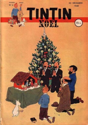 Sur les forums d'extrème droite, on aime partager cette image de Tintin agenouillé devant une crèche Sur les forums d'extrème droite, on aime partager cette image de Tintin agenouillé devant une crèche