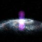 Représentation des bulles de Fermi. // Source : Flickr/CC/NASA Goddard Space Flight Center Représentation des bulles de Fermi. // Source : Flickr/CC/NASA Goddard Space Flight Center