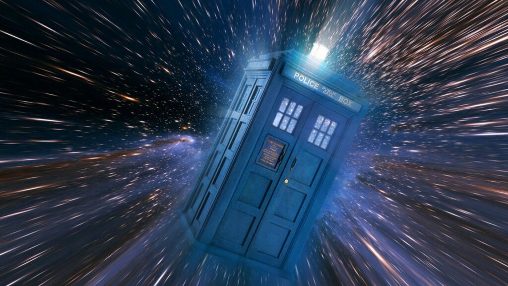 Le tardis de Doctor Who dans son vortex temporel. // Source : BBC Le tardis de Doctor Who dans son vortex temporel. // Source : BBC