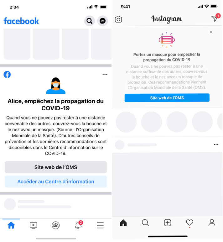Facebook masques Instagram Facebook masques Instagram