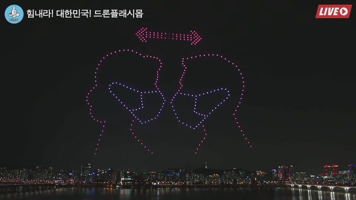 Spectacle drones corée du sud gestes barrières // Source : 국토교통부 Spectacle drones corée du sud gestes barrières // Source : 국토교통부