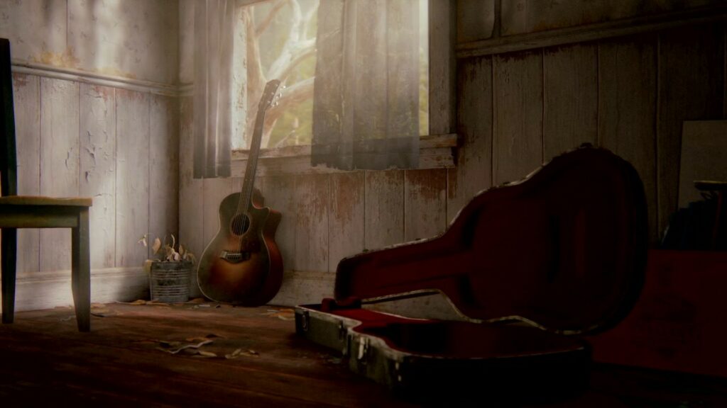 La guitare est un élément important tout au long du jeu. // Source : Naughty Dog La guitare est un élément important tout au long du jeu. // Source : Naughty Dog