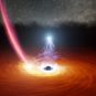 Vu d'artiste d'un trou noir et de son disque de gaz. // Source : NASA/JPL-Caltech Vu d'artiste d'un trou noir et de son disque de gaz. // Source : NASA/JPL-Caltech