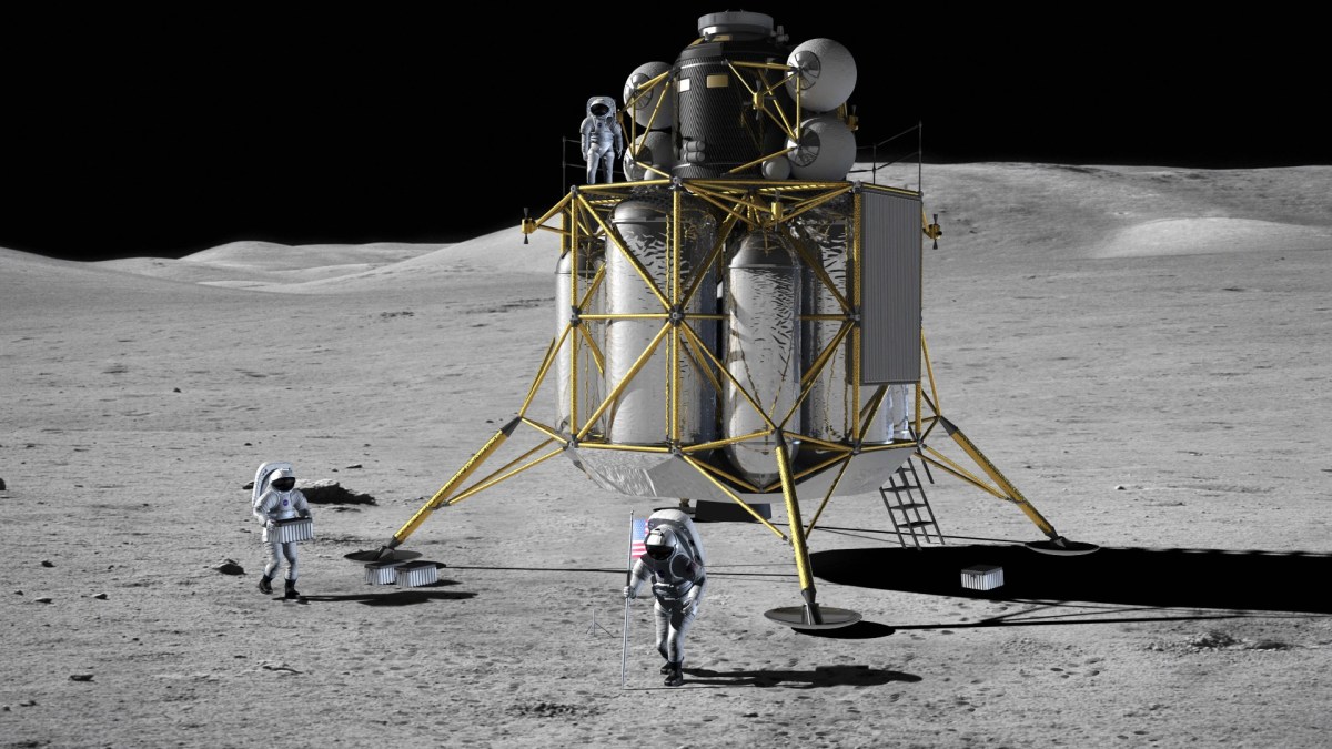 Les atterrisseurs lunaires permettent de déposer les astronautes sur la Lune. // Source : Nasa Les atterrisseurs lunaires permettent de déposer les astronautes sur la Lune. // Source : Nasa