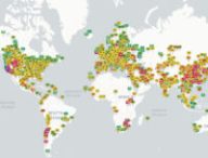 La pollution de l'air dans le monde. // Source : Capture d'écran le 21 août 2020.