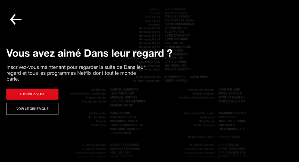 La fin d'un épisode "gratuit" sur Netflix La fin d'un épisode "gratuit" sur Netflix