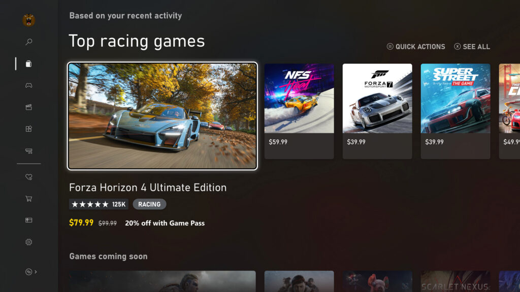 Nouvelle interface Xbox // Source : Microsoft Nouvelle interface Xbox // Source : Microsoft