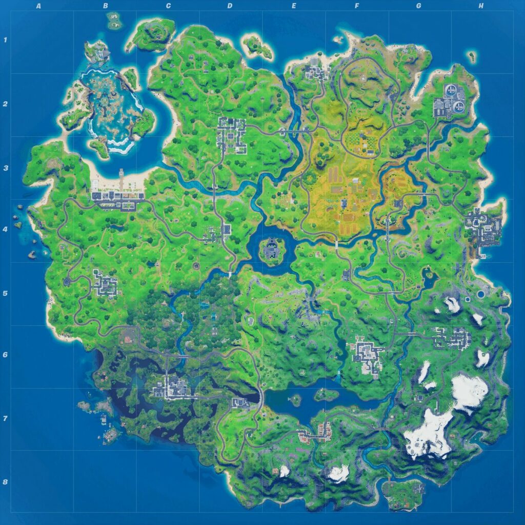 Fuite de la nouvelle carte de Fortnite saison 4 chapitre 2 // Source : Twitter/Hypex Fuite de la nouvelle carte de Fortnite saison 4 chapitre 2 // Source : Twitter/Hypex