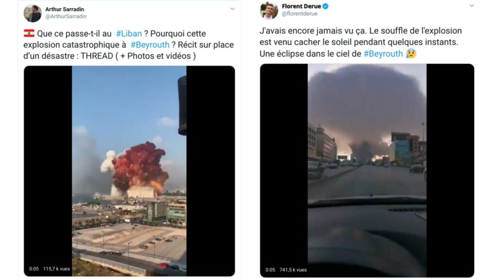 Vidéos partagées sur Twitter. // Source : (@ArthurSarradin / et @florentderue relayant @Afreequia) Vidéos partagées sur Twitter. // Source : (@ArthurSarradin / et @florentderue relayant @Afreequia)