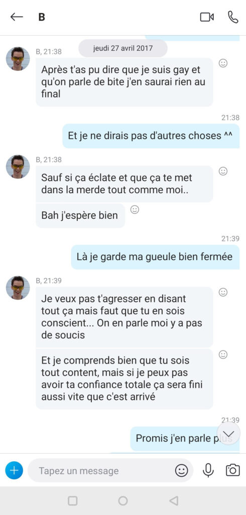 Conversation Skype entre Baptiste M-D. et Quentin // Source : Capture d'écran Numerama Conversation Skype entre Baptiste M-D. et Quentin // Source : Capture d'écran Numerama