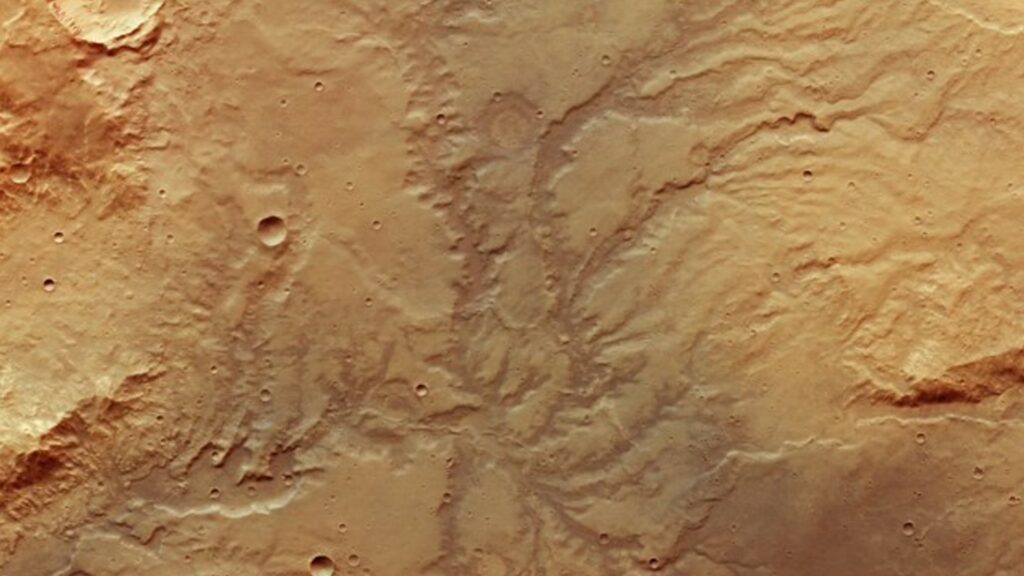Des vallées asséchées sur Mars. // Source : ESA Des vallées asséchées sur Mars. // Source : ESA