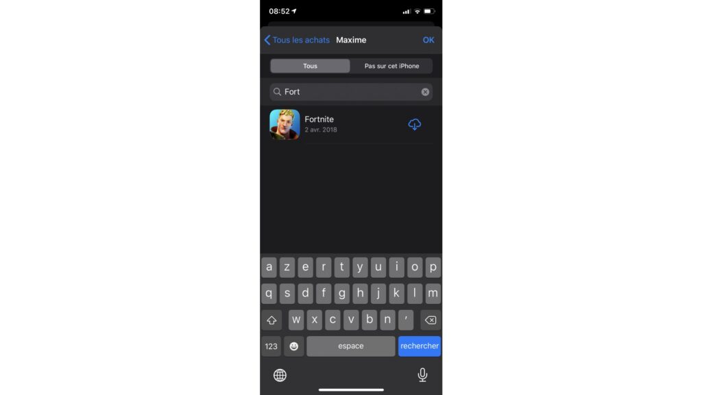 Fortnite sur iOS // Source : Capture d'écran Fortnite sur iOS // Source : Capture d'écran