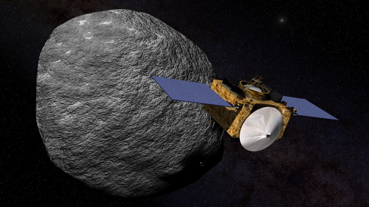 Vue d'artiste de la mission OSIRIS-REx. // Source : Flickr/CC/Kevin Gill Vue d'artiste de la mission OSIRIS-REx. // Source : Flickr/CC/Kevin Gill