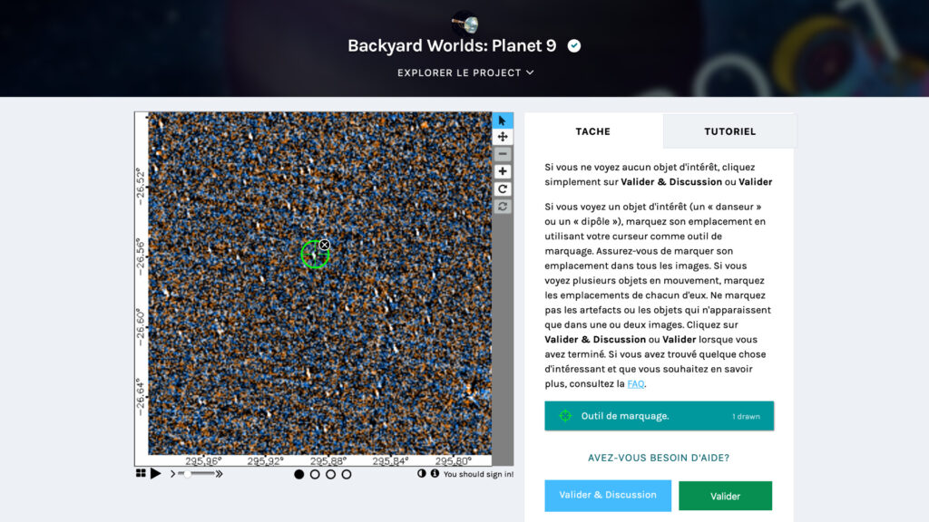 Serait-ce un dipôle ? // Source : Capture d'écran Zooniverse Serait-ce un dipôle ? // Source : Capture d'écran Zooniverse