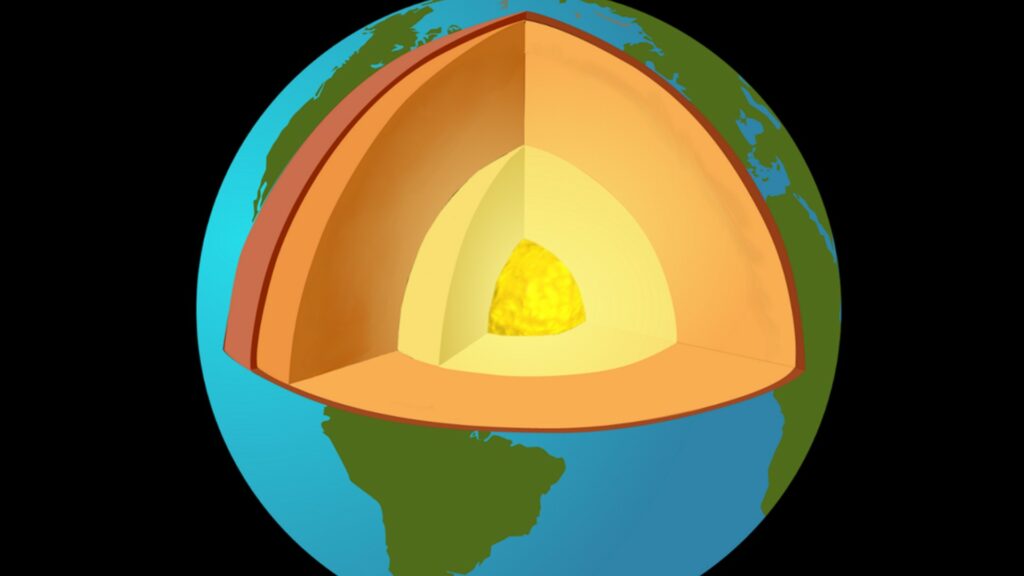 Noyau / Terre. // Source : Wikimedia Noyau / Terre. // Source : Wikimedia