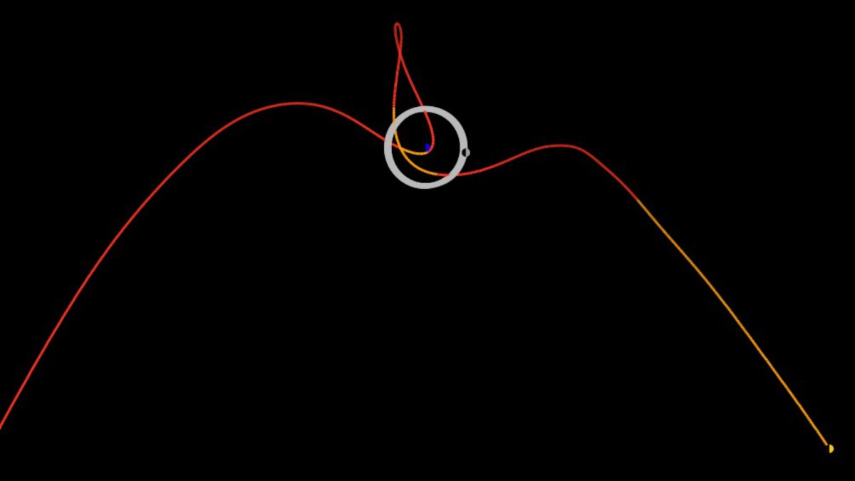 Trajectoire de l'astéroïde 2020 SO. // Source : Wikimedia/CC/Tony873004 Trajectoire de l'astéroïde 2020 SO. // Source : Wikimedia/CC/Tony873004