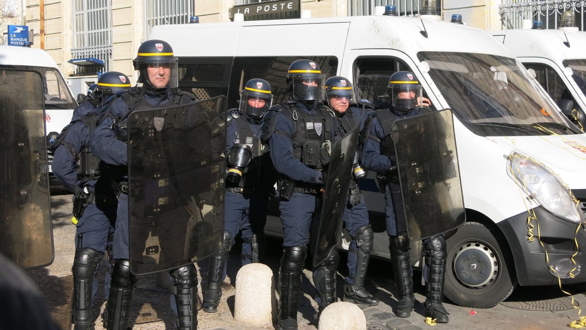 Des CRS à Montpellier, début 2019. // Source : Peter Des CRS à Montpellier, début 2019. // Source : Peter