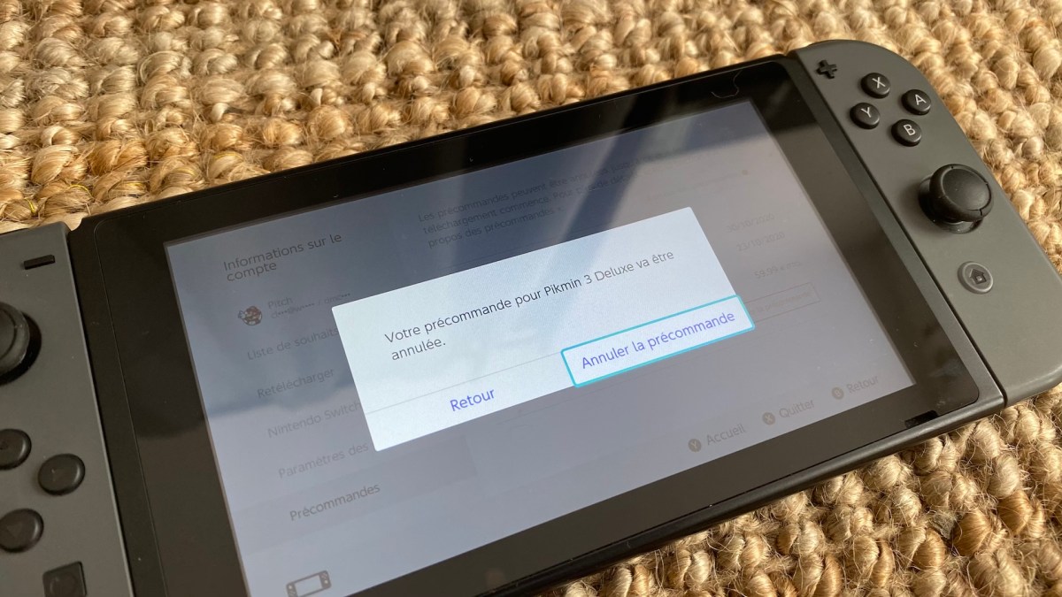 Annulation précommande d'un jeu eShop sur Nintendo Switch // Source : Maxime Claudel pour Numerama Annulation précommande d'un jeu eShop sur Nintendo Switch // Source : Maxime Claudel pour Numerama