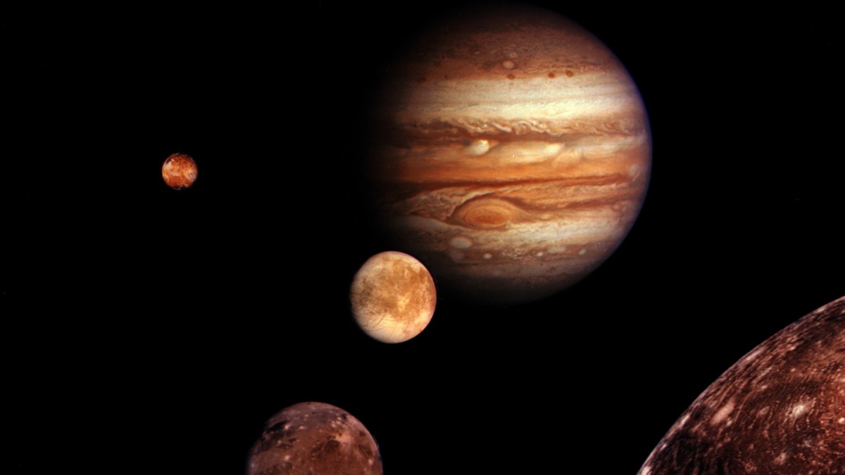 Jupiter et certaine de ses lunes. // Source : Wikimedia/Domaine public/Nasa/JPL Jupiter et certaine de ses lunes. // Source : Wikimedia/Domaine public/Nasa/JPL