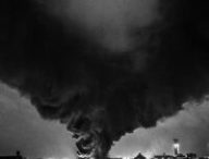 L'Incendie de l'usine Lubrizol de Rouen, photographié le matin du 26 septembre 2019. // Source : Daniel Briot