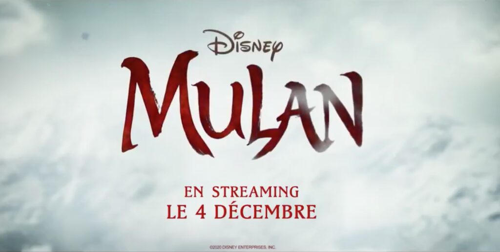 Mulan le 4 décembre sur Disney+ // Source : Disney Mulan le 4 décembre sur Disney+ // Source : Disney
