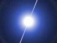 Représentation d'un pulsar. // Source : Wikimedia/CC/Elmi1966 (photo recadrée)