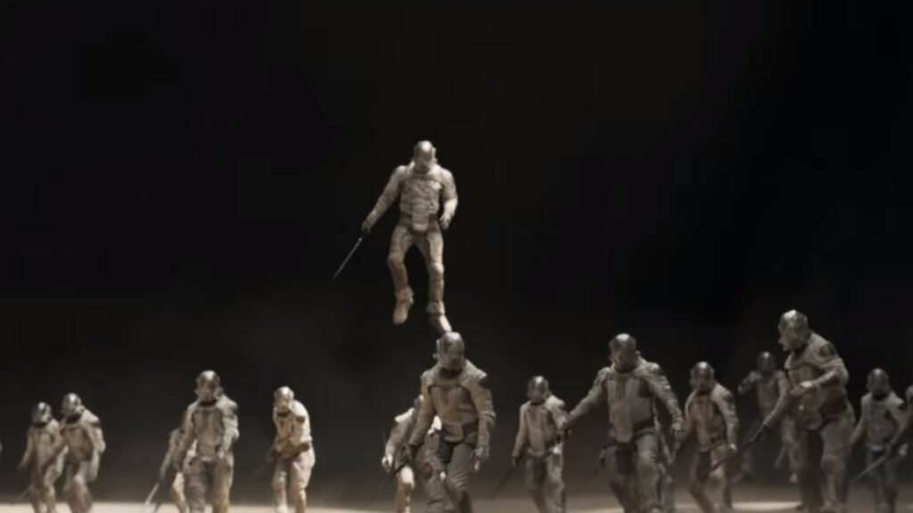 Extrait d'une scène de combat qui s'annonce, dans le trailer de Dune. // Source : Warner Extrait d'une scène de combat qui s'annonce, dans le trailer de Dune. // Source : Warner