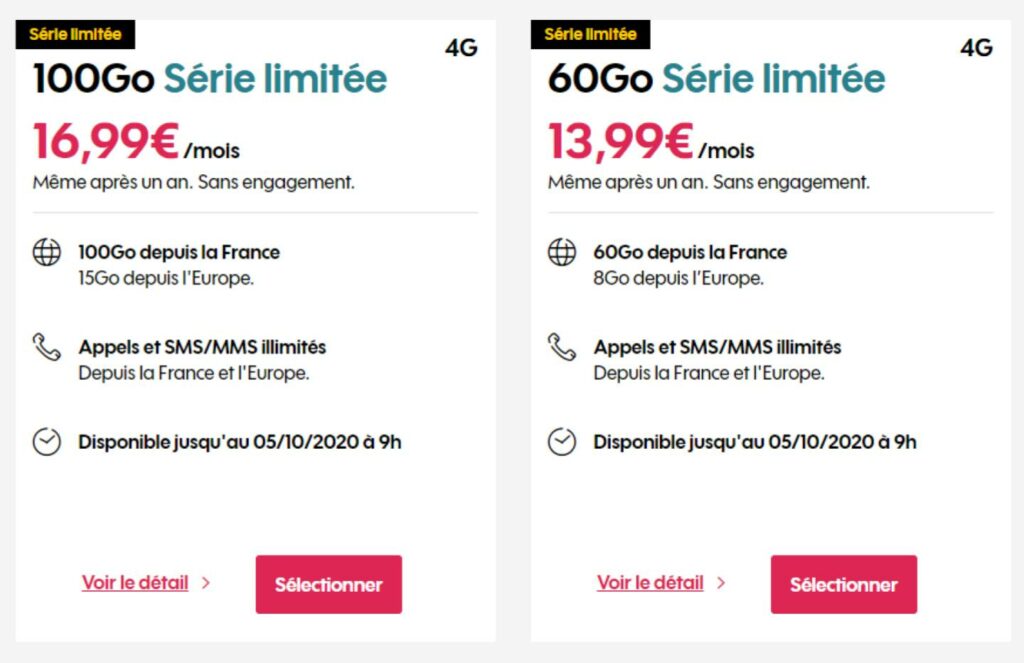 Sosh forfait 100 et 60 Go Sosh forfait 100 et 60 Go