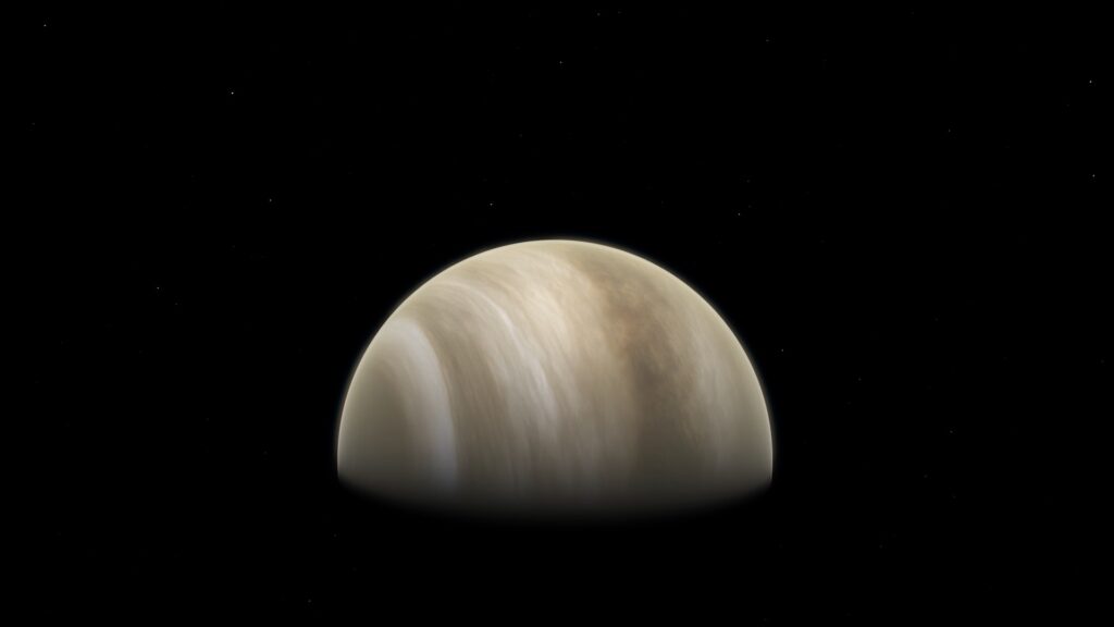 Vue d'artiste de Vénus. // Source : ESO/M. Kornmesser & NASA/JPL/Caltech Vue d'artiste de Vénus. // Source : ESO/M. Kornmesser & NASA/JPL/Caltech