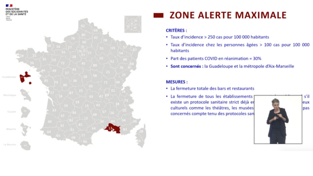 Carte de la zone d'alerte maximale. // Source : @MinSoliSante Carte de la zone d'alerte maximale. // Source : @MinSoliSante