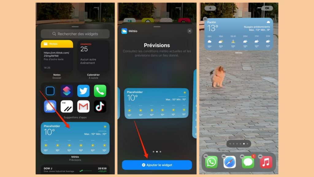 En trois clics, vous pouvez ajouter un widget à votre écran. Vous avez vu comment mon chien est mignon ? // Source : Numerama En trois clics, vous pouvez ajouter un widget à votre écran. Vous avez vu comment mon chien est mignon ? // Source : Numerama