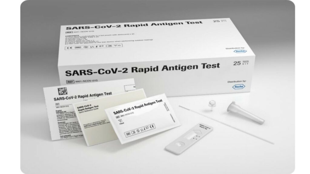 Voici à quoi ressemble un kit de test antigénique. // Source : Roche Voici à quoi ressemble un kit de test antigénique. // Source : Roche