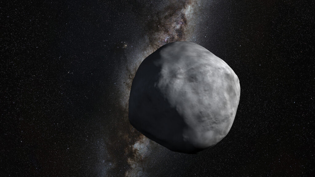 Représentation de l'astéroïde Bennu. // Source : Nasa (image recadrée) Représentation de l'astéroïde Bennu. // Source : Nasa (image recadrée)