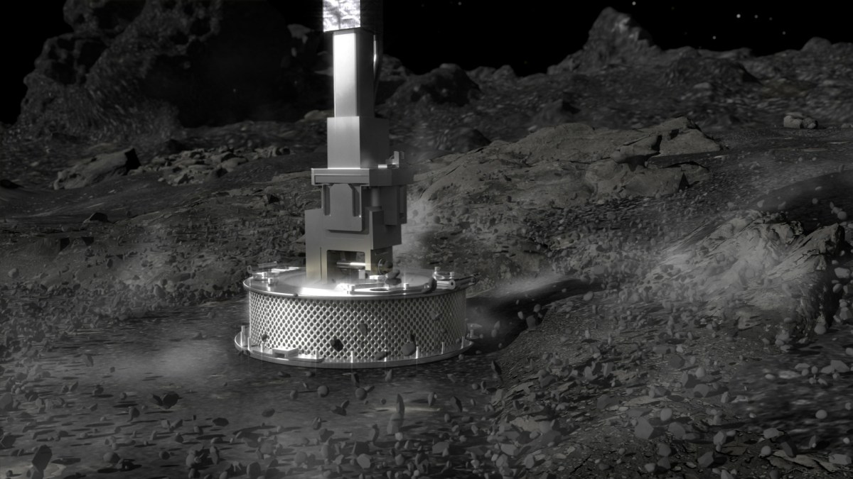 Représentation de l'instrument TAGSAM. // Source : NASA/Goddard/CI Lab Représentation de l'instrument TAGSAM. // Source : NASA/Goddard/CI Lab