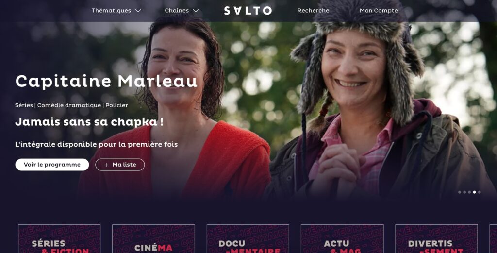La page d'accueil de Salto // Source : Capture d'écran Numerama La page d'accueil de Salto // Source : Capture d'écran Numerama