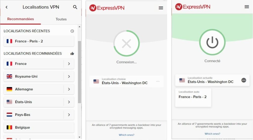 L'utilisation de l'extension navigateur VPN est très simple : une fois le serveur choisi, il suffit d'appuyer sur le bouton pour s'y connecter. Le trafic Internet de l'ordinateur est ensuite entièrement chiffré. L'utilisation de l'extension navigateur VPN est très simple : une fois le serveur choisi, il suffit d'appuyer sur le bouton pour s'y connecter. Le trafic Internet de l'ordinateur est ensuite entièrement chiffré.