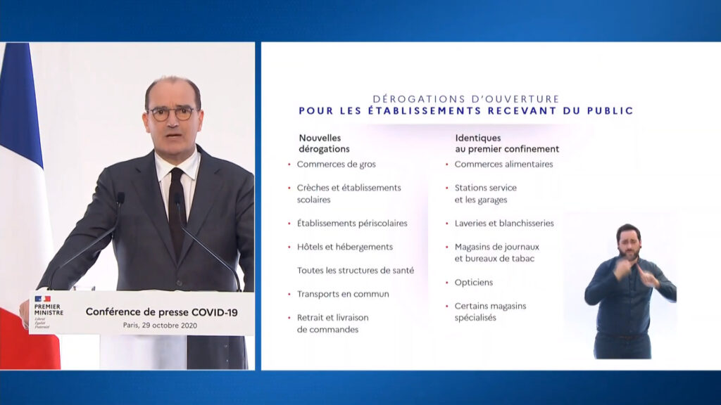 Les dérogations pour les fermetures des bâtiments accueillant du public // Source : Capture d'écran Numerama Les dérogations pour les fermetures des bâtiments accueillant du public // Source : Capture d'écran Numerama