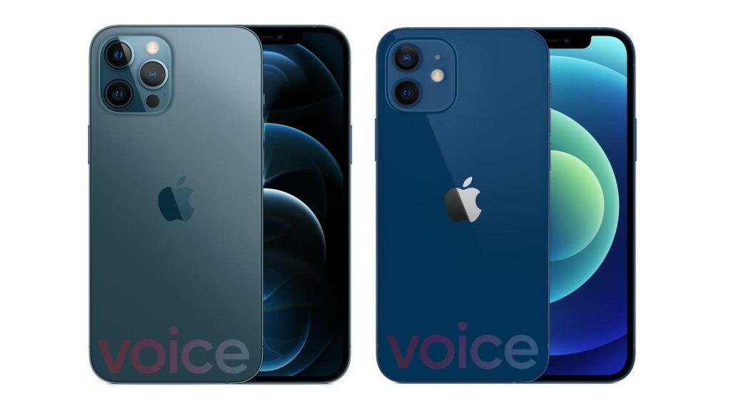 iPhone 12 Pro et iPhone 12 // Source : Voice (via Evan Blass) iPhone 12 Pro et iPhone 12 // Source : Voice (via Evan Blass)