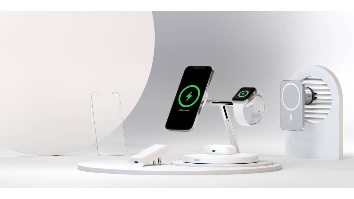 Accessoires Belkin MagSafe pour iPhone 12 // Source : Belkin Accessoires Belkin MagSafe pour iPhone 12 // Source : Belkin