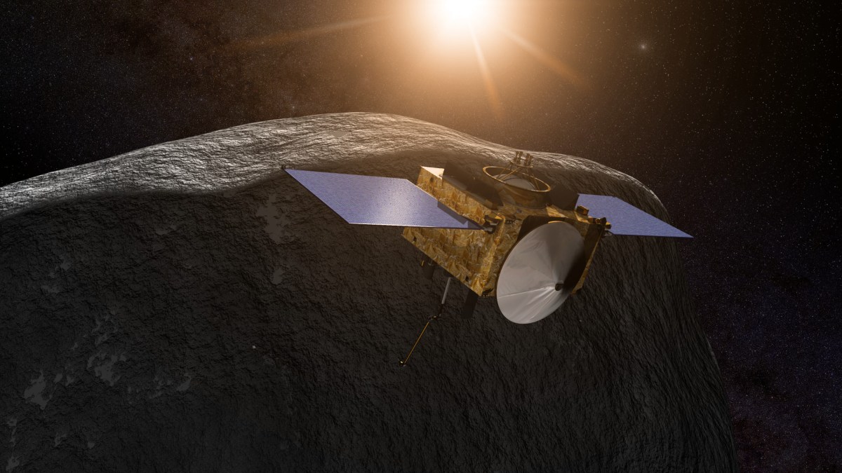 Vue d'artiste de la mission OSIRIS-REx. // Source : Flickr/CC/Kevin Gill Vue d'artiste de la mission OSIRIS-REx. // Source : Flickr/CC/Kevin Gill