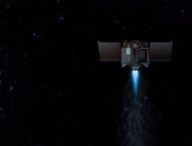 Représentation d'OSIRIS-REx. // Source : Flickr/CC/Nasa Goddard Space Flight Center