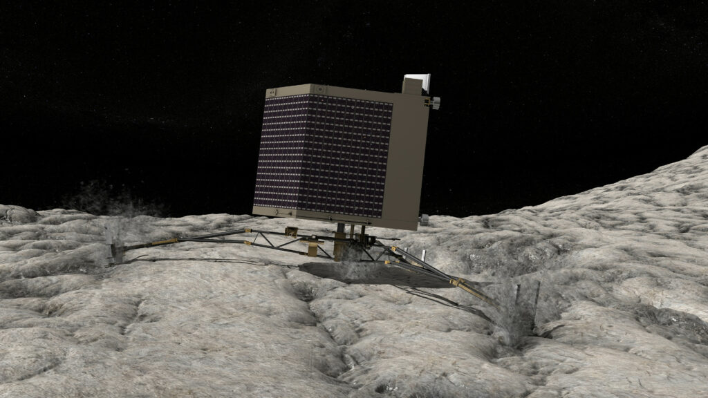 Représentation de Philae sur Tchouri. // Source : © CNES/EKIS France, 2013