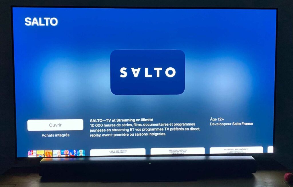 Salto sur une télé en passant par Apple TV // Source : Maxime Claudel pour Numerama Salto sur une télé en passant par Apple TV // Source : Maxime Claudel pour Numerama
