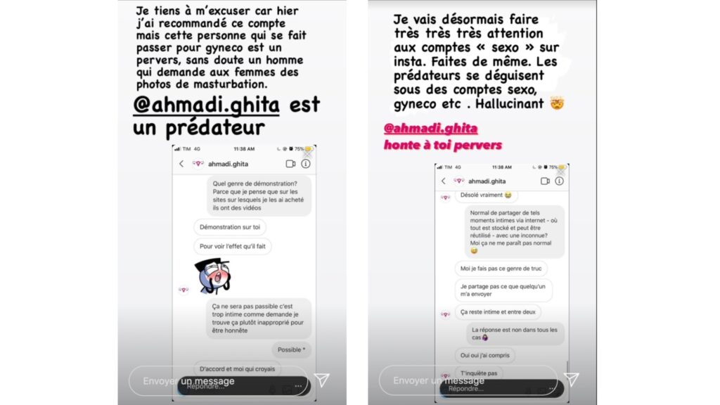 Les captures d'écran en story Instagram de @tasjoui // Source : @tasjoui Les captures d'écran en story Instagram de @tasjoui // Source : @tasjoui