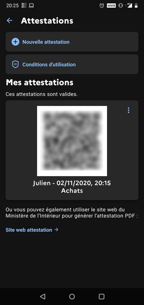 Attestation sortie code QR TousAntiCovid Attestation sortie code QR TousAntiCovid