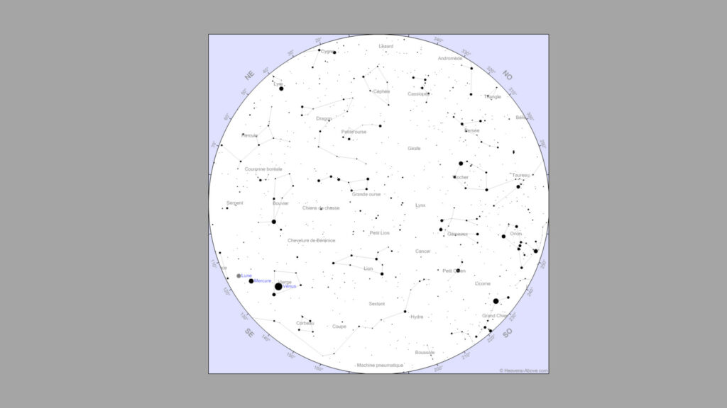 Ciel vu de Paris le 14 novembre 2020 à 7h30. // Source : Capture d'écran Heavens-Above Ciel vu de Paris le 14 novembre 2020 à 7h30. // Source : Capture d'écran Heavens-Above