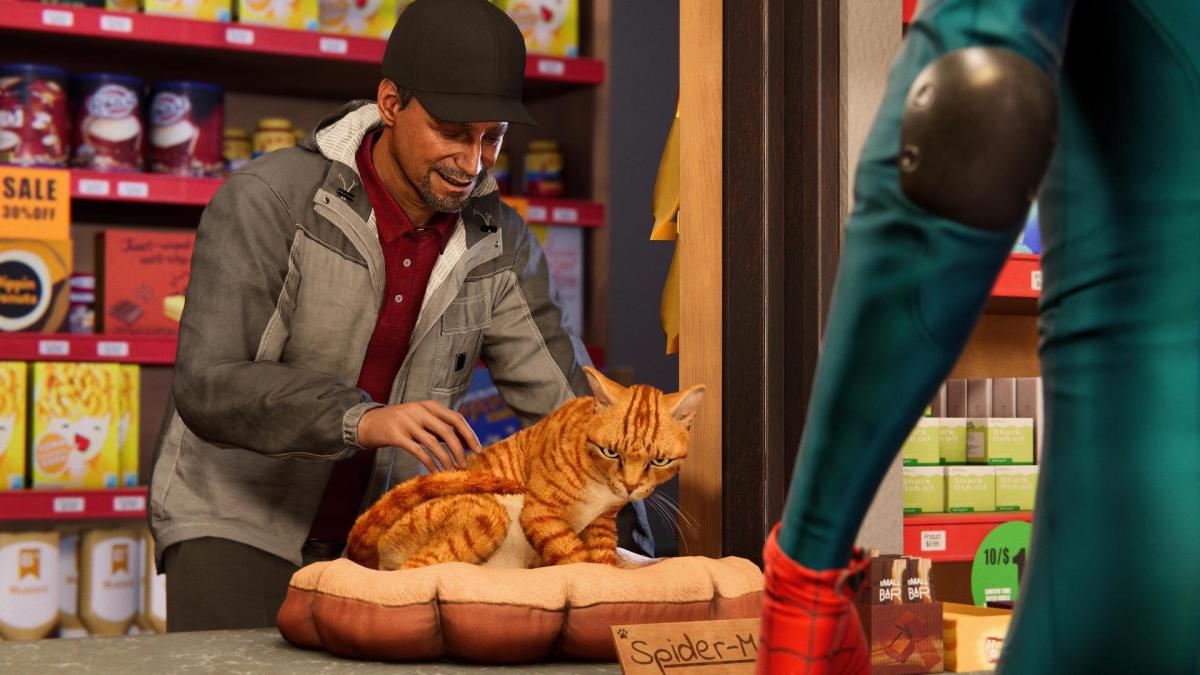 Le chat Spider-Man dans Marvel's Spider-Man: Miles Morales // Source : Capture d'écran PS5 Le chat Spider-Man dans Marvel's Spider-Man: Miles Morales // Source : Capture d'écran PS5